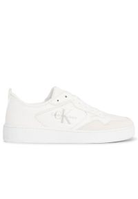 Buty Calvin Klein Basket Cupsole Lth ML YM0YM00574-0K4 - białe. Zapięcie: sznurówki. Kolor: biały. Materiał: guma, skóra, materiał. Szerokość cholewki: normalna #1