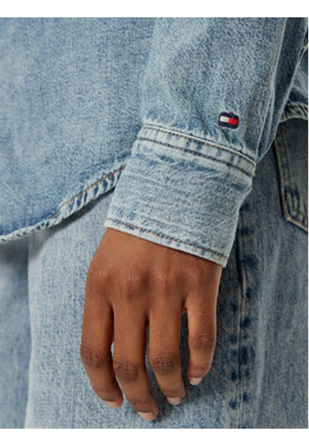 TOMMY HILFIGER - Tommy Hilfiger Koszula jeansowa WW0WW43730 Niebieski Slim Fit. Kolor: niebieski. Materiał: bawełna