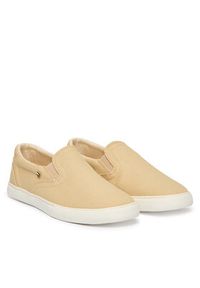 TOMMY HILFIGER - Tommy Hilfiger Tenisówki Th Low Profile Slip On FW0FW09103 Beżowy. Zapięcie: bez zapięcia. Kolor: beżowy. Materiał: materiał #3