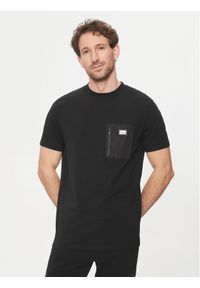 Karl Lagerfeld - KARL LAGERFELD T-Shirt 755085 542221 Czarny Regular Fit. Typ kołnierza: dekolt w karo. Kolor: czarny. Materiał: bawełna