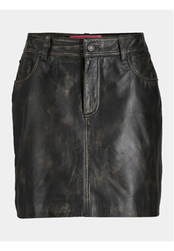 JJXX Spódnica z imitacji skóry Hailey 12249884 Czarny Regular Fit. Kolor: czarny. Materiał: skóra