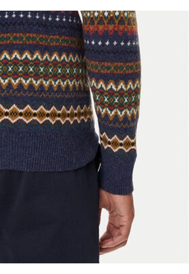 Barbour Sweter Case Fair MKN1027NY72 Granatowy Regular Fit. Kolor: niebieski. Materiał: wełna
