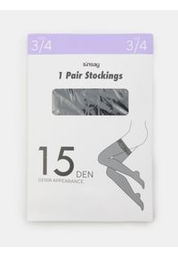 Sinsay - Zakolanówki z ozdobną koronką - czarny. Kolor: czarny. Materiał: koronka. Wzór: koronka #1