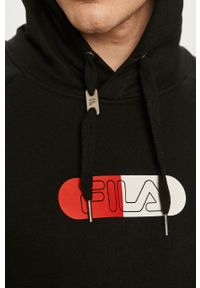 Fila - Bluza. Okazja: na co dzień. Typ kołnierza: kaptur. Kolor: czarny. Styl: casual #4