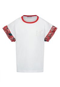 MONCLER KIDS - Biała koszulka z nadrukiem 4-10 lat. Kolor: biały. Materiał: bawełna. Wzór: nadruk. Sezon: lato #4
