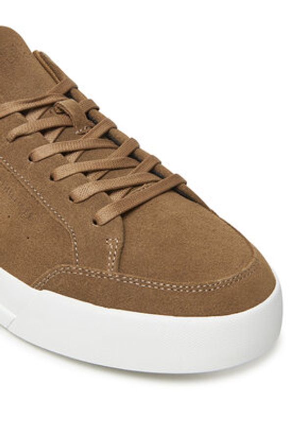 TOMMY HILFIGER - Tommy Hilfiger Sneakersy Th Court Summer Suede FM0FM05517 Brązowy. Kolor: brązowy. Materiał: zamsz, skóra