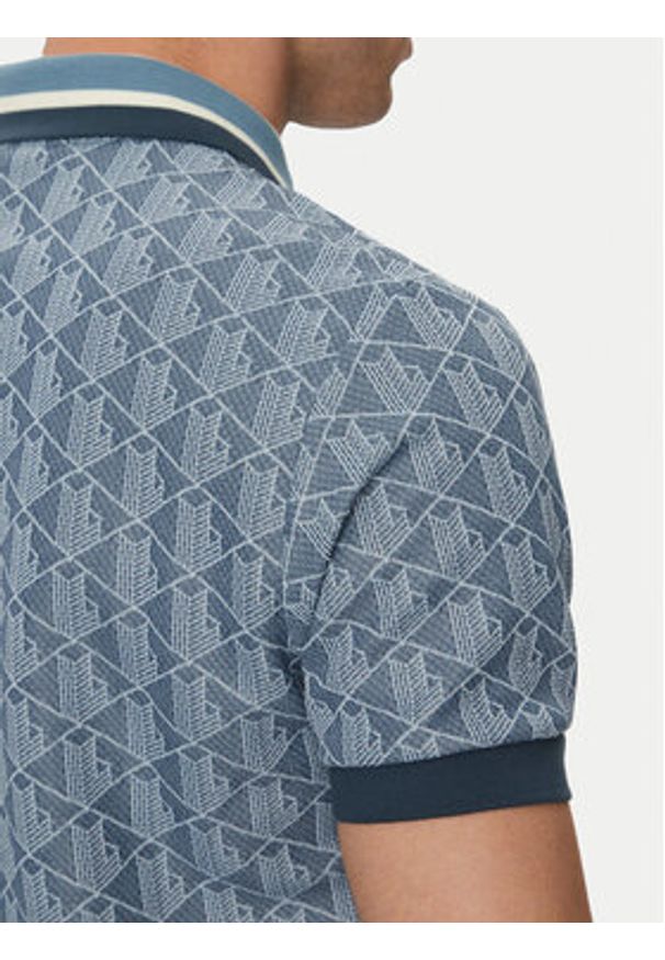 Lacoste Polo DH1417 Niebieski Regular Fit. Typ kołnierza: polo. Kolor: niebieski. Materiał: bawełna, syntetyk