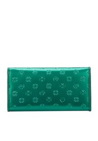 Wittchen - Damski portfel skórzany lakierowany z monogramem zielony. Kolor: zielony. Materiał: skóra, lakier. Wzór: aplikacja #6