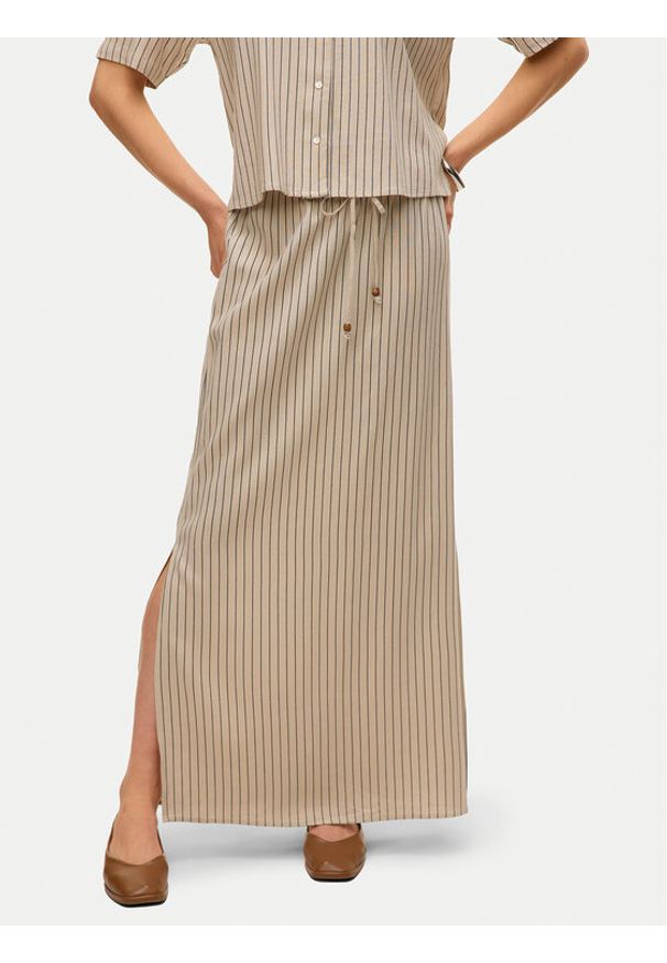 Vero Moda Spódnica maxi Mymilo 10321622 Beżowy Regular Fit. Kolor: beżowy. Materiał: wiskoza