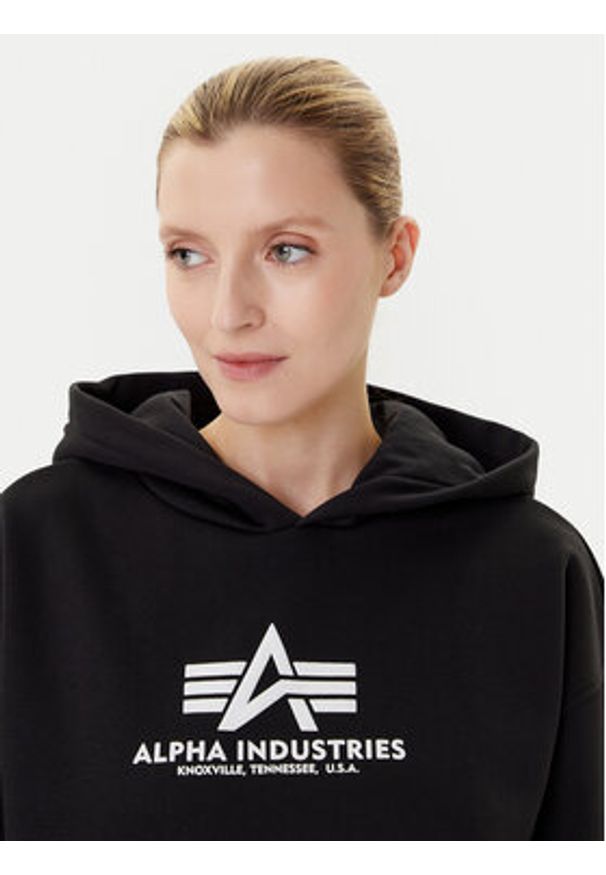 Alpha Industries Bluza Basic 258040 Czarny Regular Fit. Kolor: czarny. Materiał: bawełna