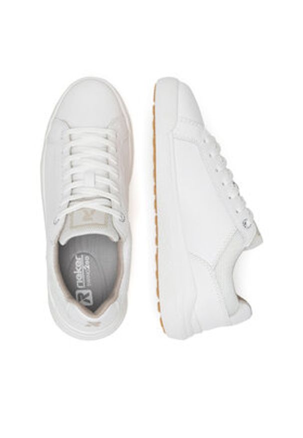 Rieker Revolution Lifestyle Sneakersy W1100-80 Biały. Kolor: biały. Materiał: skóra, syntetyk
