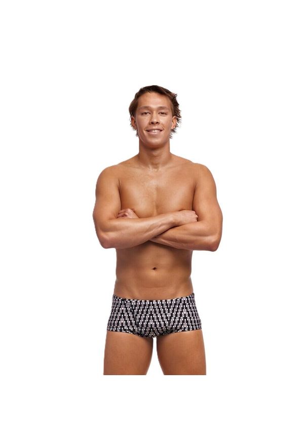 FUNKITA - Kąpielówki męskie spodenki na basen plażę Funky Trunks Dark Night. Kolor: biały, wielokolorowy, szary