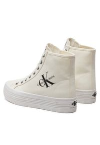 Calvin Klein Jeans Sneakersy Vulcanized Flatform Mid Cut YW0YW00646 Biały. Kolor: biały. Materiał: materiał #2