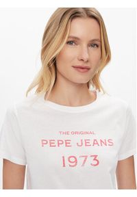 Pepe Jeans T-Shirt Harbor PL505743 Biały Regular Fit. Kolor: biały. Materiał: bawełna