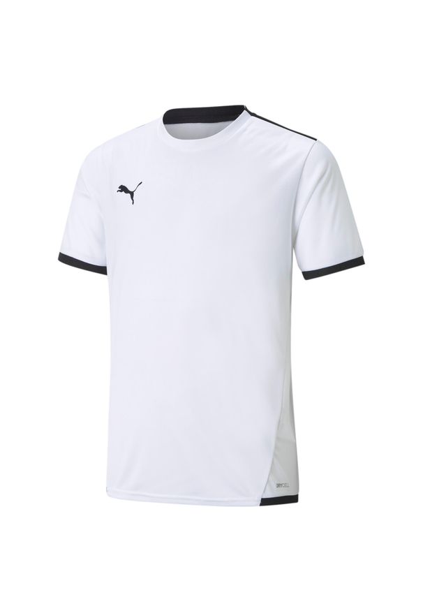 Koszulka dla dzieci Puma teamLIGA Jersey Junior. Kolor: biały, wielokolorowy, czarny. Materiał: jersey