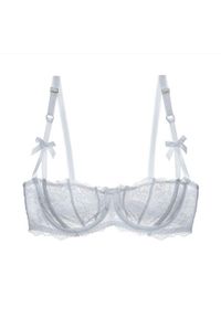 Intica - Biustonosz z półmiseczką koronkowy z kokardkami Kady. Kolor: biały. Materiał: koronka. Wzór: koronka