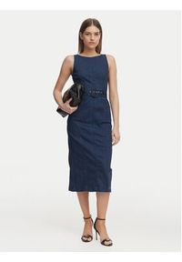 French Connection Sukienka jeansowa 719C7 Niebieski Regular Fit. Kolor: niebieski. Materiał: bawełna #3