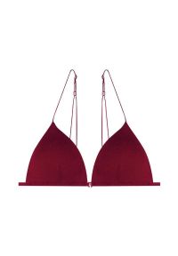 Intica - Biustonosz z ramiączkami spaghetti elastyczny minimalistyczny Helja. Kolor: czerwony. Materiał: materiał