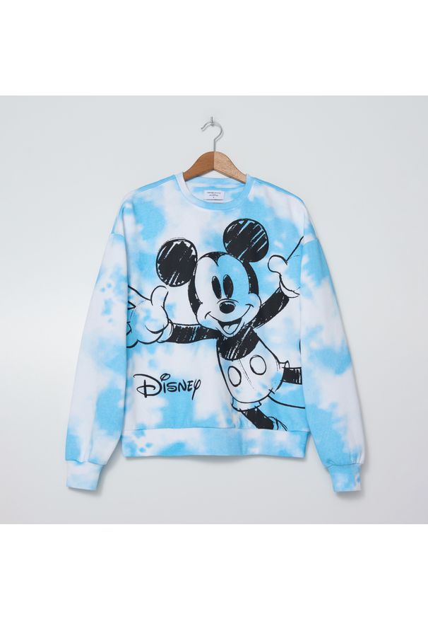 House - Bluza tie-dye z nadrukiem Mickey Mouse - Niebieski. Kolor: niebieski. Wzór: motyw z bajki, nadruk