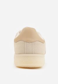 Renee - Beżowe Sneakersy Typu Tenisówki Ozdobione Koralikami Daemeli. Kolor: beżowy. Materiał: jeans. Wzór: aplikacja. Sezon: lato #3