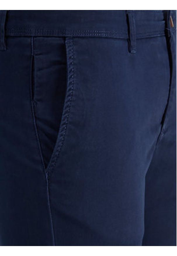 Jack & Jones - Jack&Jones Chinosy Marco 12150148 Granatowy Slim Fit. Kolor: niebieski. Materiał: bawełna