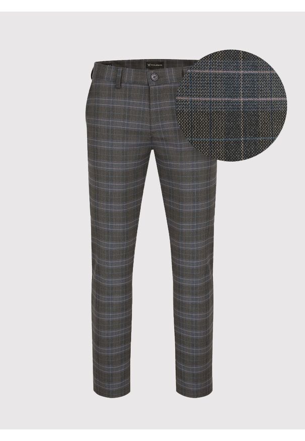 Pako Lorente - PAKO LORENTE – Casualowe męskie spodnie w kratę P22WF-WX-002-G-0. Okazja: na co dzień. Materiał: poliester, elastan, wiskoza. Styl: casual