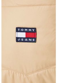 Tommy Jeans kurtka dwustronna damska kolor beżowy przejściowa oversize. Kolor: beżowy. Materiał: poliester #5