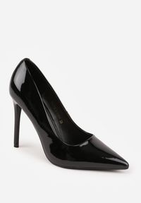 Renee - Czarne Lakierowane Szpilki VICES o Klasycznym Fasonie Corsinia. Kolor: czarny. Materiał: lakier. Obcas: na szpilce. Styl: klasyczny. Wysokość obcasa: wysoki #4