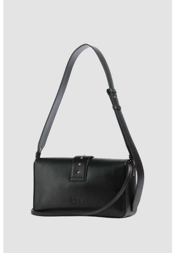 Pinko - PINKO Czarna kopertówka Love One Classic Slouchy Fl Vitello Morbido. Kolor: czarny. Materiał: skórzane. Styl: elegancki, klasyczny