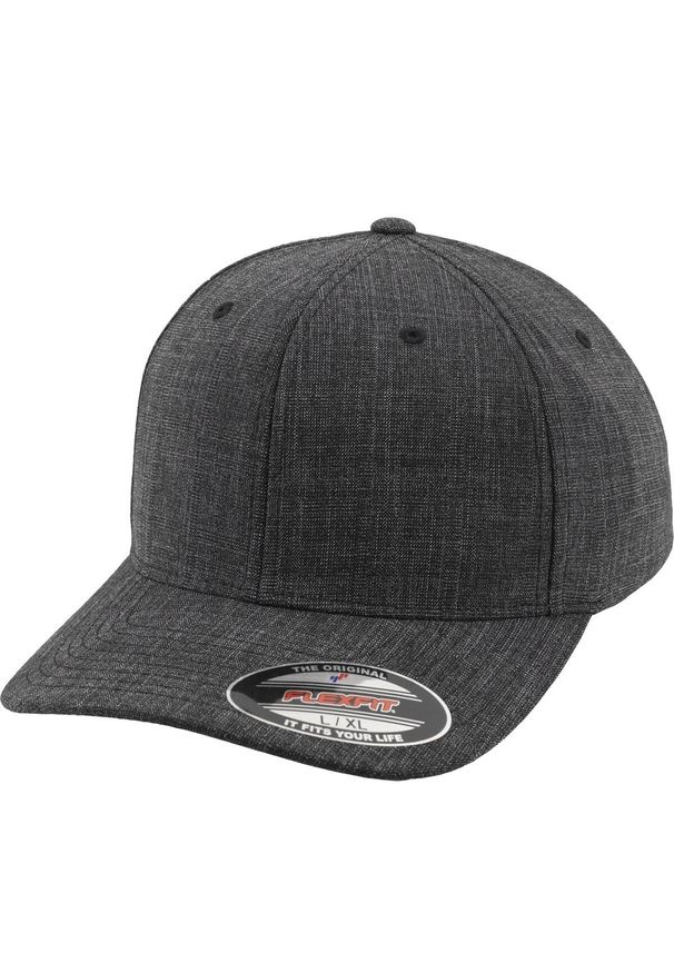 FLEXFIT - Czapka Z Daszkiem Fine Melange. Kolor: czarny