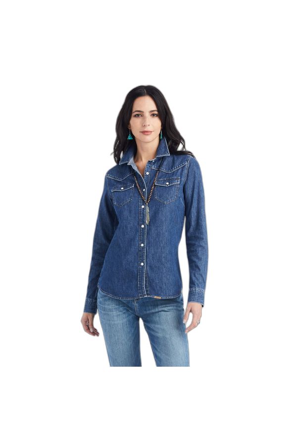 Damska kurtka dżinsowa Ariat Farriday. Kolor: niebieski. Sezon: jesień
