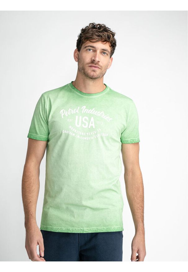 Petrol Industries T-Shirt M-1030-TSR656 Zielony Regular Fit. Kolor: zielony. Materiał: bawełna