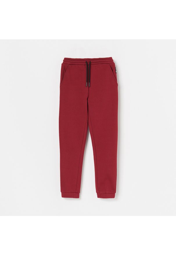 Reserved - Spodnie dresowe - Bordowy. Kolor: czerwony. Materiał: dresówka