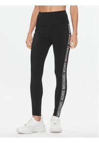 MICHAEL Michael Kors Legginsy Logo Tape MF330IH1RE Czarny Slim Fit. Kolor: czarny. Materiał: syntetyk #1