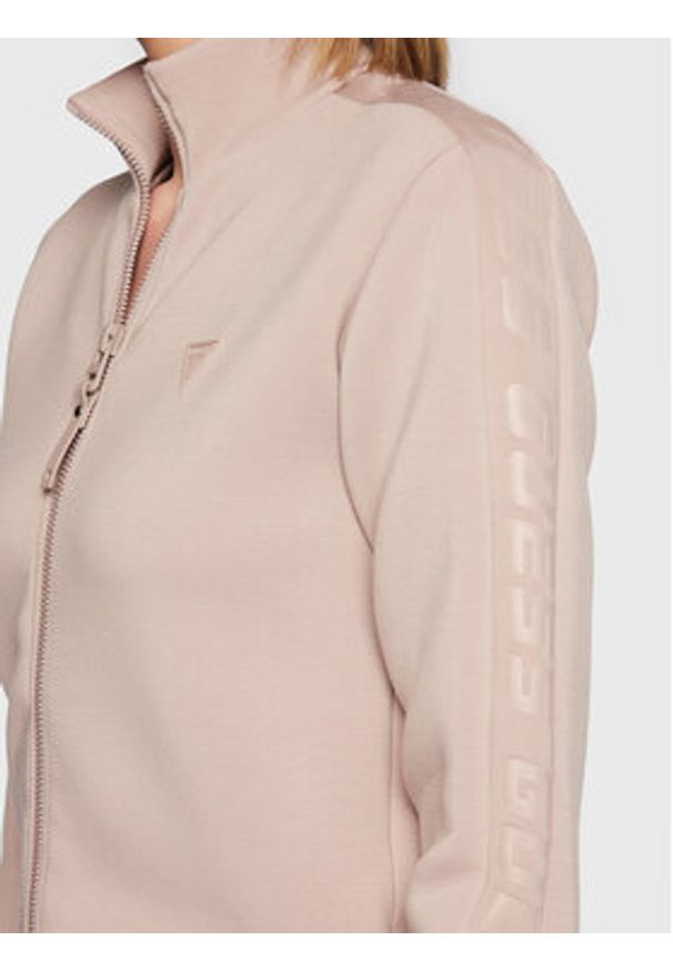 Guess Bluza New Allie Scuba V2YQ17 K7UW2 Beżowy Regular Fit. Kolor: beżowy. Materiał: wiskoza