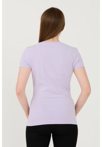Guess - GUESS Lawendowy damski t-shirt Script, Rozmiar S. Kolor: fioletowy #5