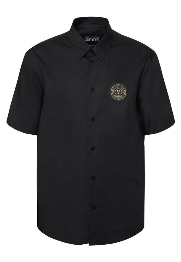 Versace Jeans Couture Koszula 80GALCS0 CNY17 Czarny Regular Fit. Kolor: czarny. Materiał: bawełna