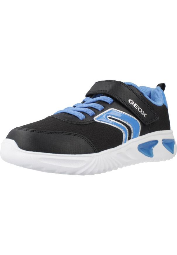 Geox - Kapcie GEOX J ASSISTER BOY Czarny. Kolor: czarny. Materiał: syntetyk, tkanina. Sport: turystyka piesza