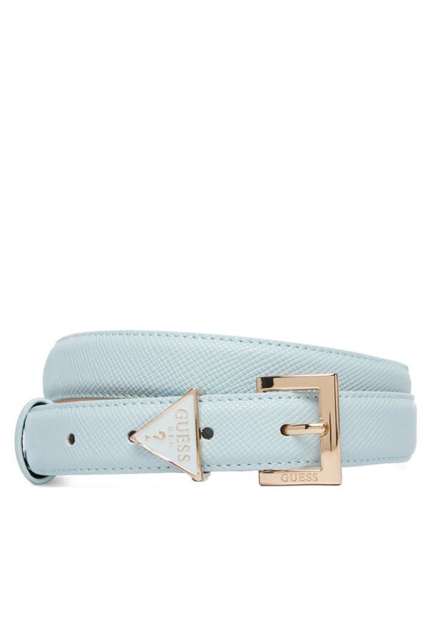 Guess Pasek Damski BW9320 P6125 Niebieski jasny. Kolor: niebieski. Materiał: skóra