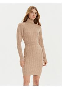 Fracomina Sukienka codzienna FR24WD5010K53201 Beżowy Slim Fit. Okazja: na co dzień. Kolor: beżowy. Materiał: wełna. Typ sukienki: proste. Styl: casual #1