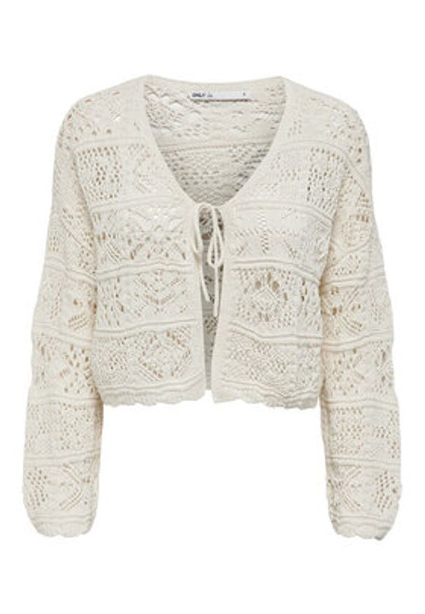 only - ONLY Kardigan Beach 15257604 Biały Regular Fit. Kolor: biały. Materiał: syntetyk