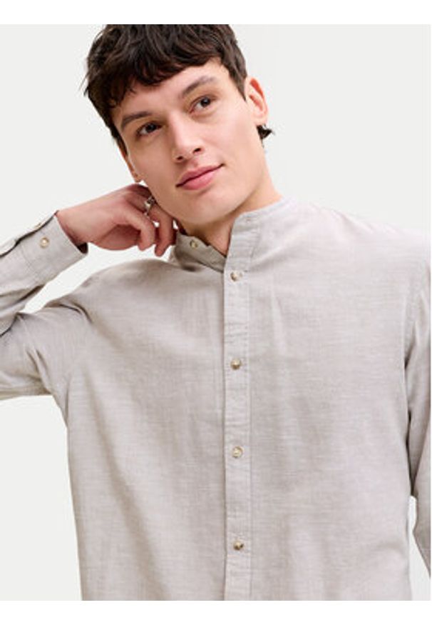 Jack & Jones Koszula Summer 12289184 Beżowy Regular Fit. Kolor: beżowy. Materiał: bawełna