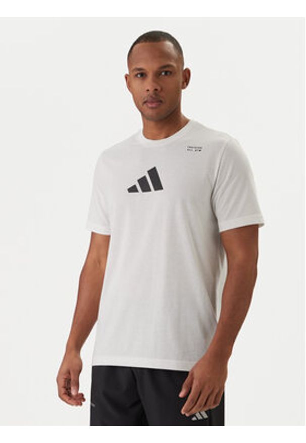 Adidas - adidas T-Shirt Category Training Graphic JM8976 Écru Regular Fit. Kolor: kremowy. Materiał: bawełna