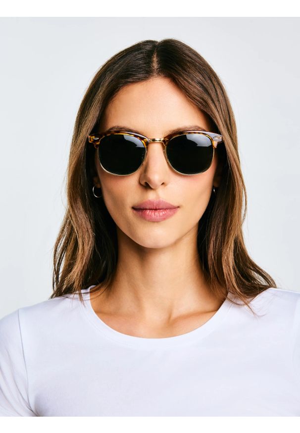 Big-Star - Okulary przeciwsłoneczne z motywem zwierzęcym Kolen 803. Kolor: brązowy. Wzór: motyw zwierzęcy