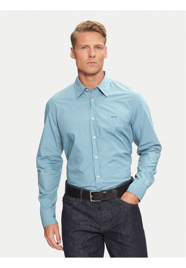 BOSS - Boss Koszula Relegant 50518304 Niebieski Regular Fit. Kolor: niebieski. Materiał: bawełna