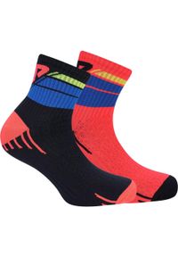 Fila zestaw 2 par skarpet quarter rowerowych czarno-czerwone 39-42. Kolor: czerwony, czarny, wielokolorowy. Sport: kolarstwo