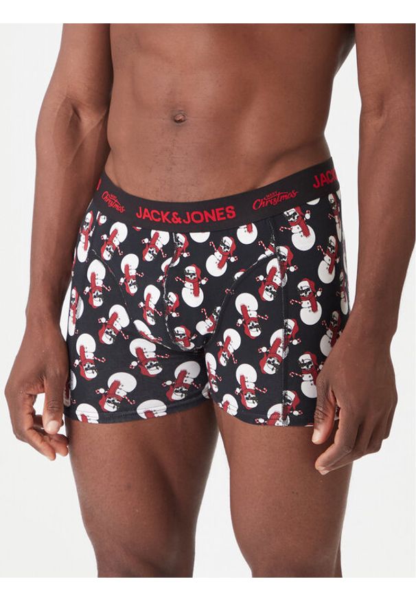 Jack & Jones Komplet bokserki i skarpety Snow Skulls Giftbox 12285138 Czarny. Kolor: czarny. Materiał: bawełna
