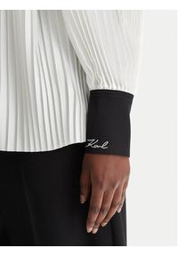 Karl Lagerfeld - KARL LAGERFELD Koszula B1W11008 Écru Regular Fit. Typ kołnierza: dekolt w karo. Materiał: syntetyk #5