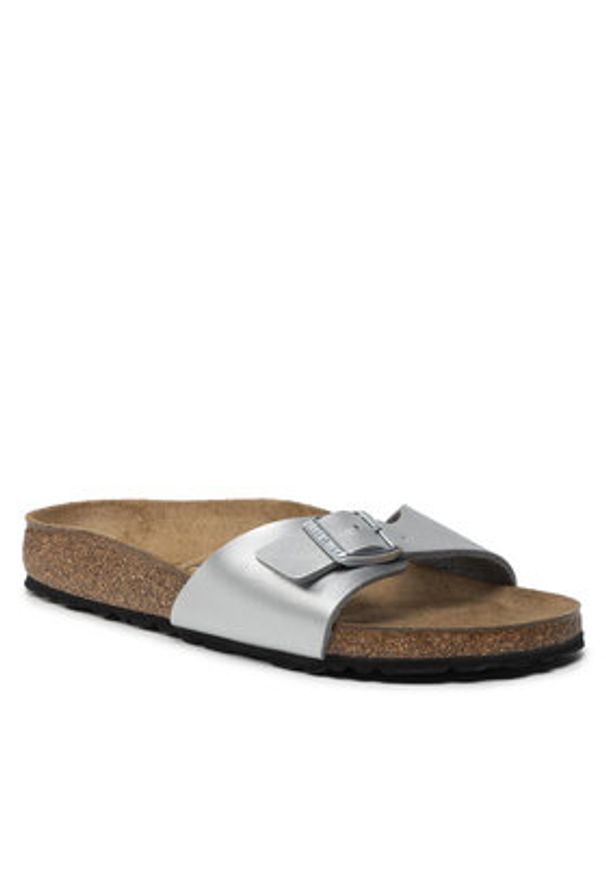 Birkenstock Klapki Madrid Bs 0040413 Srebrny. Kolor: srebrny. Materiał: skóra