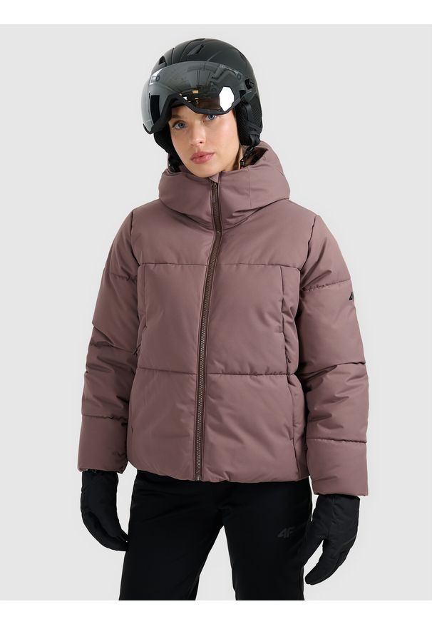 4f - 4F Kurtka narciarska membrana 5000 damska - brązowa XL. Kolor: brązowy. Materiał: poliester, materiał. Wzór: gładki. Sezon: zima